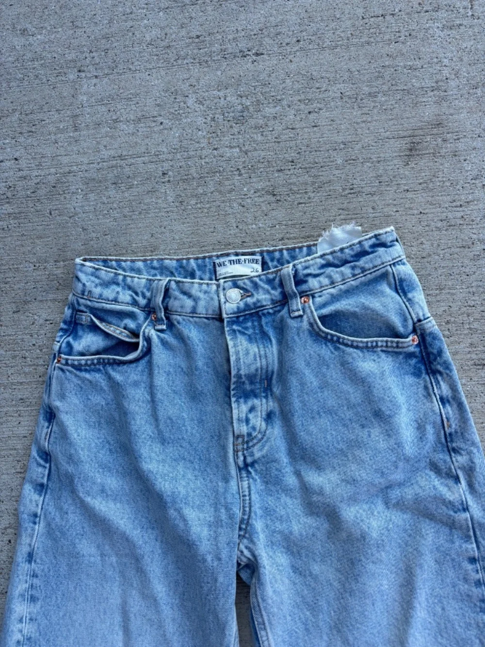 We The Free Free People Light Wash Cutoff Denim Long Shorts - Size 26